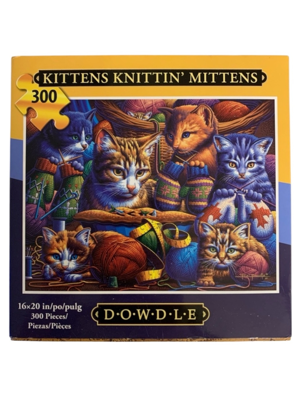 Dowdle Kittens Knittin’ Mittens 300 Piece Puzzle-Comes with poster-Complete